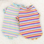 Pet Dog Rainbow Stripe Cotton Base Shirt for Fall/Winter