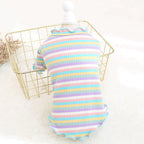 Pet Dog Rainbow Stripe Cotton Base Shirt for Fall/Winter