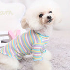 Pet Dog Rainbow Stripe Cotton Base Shirt for Fall/Winter